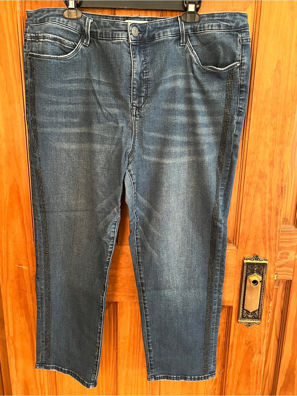 Skinnygirl Dark Blue Straight Men's Jeans with Side Trim